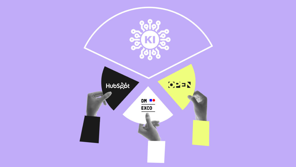 Kuchendiagramm, zu je einem Viertel: Open, Hubspot, DMEXCO und KI