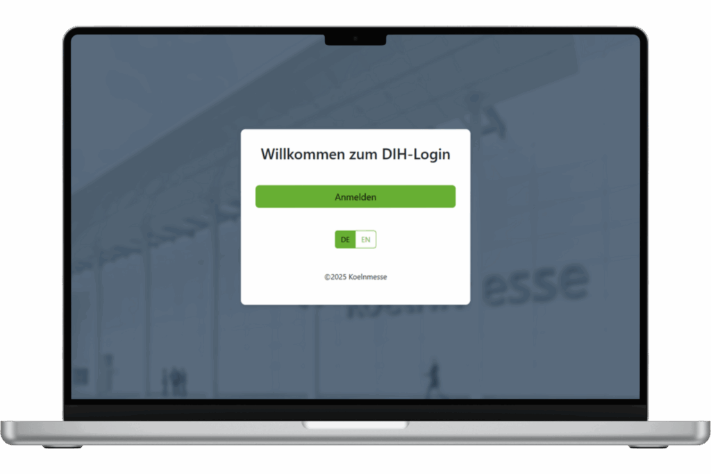 Koelnmesse Login Screen