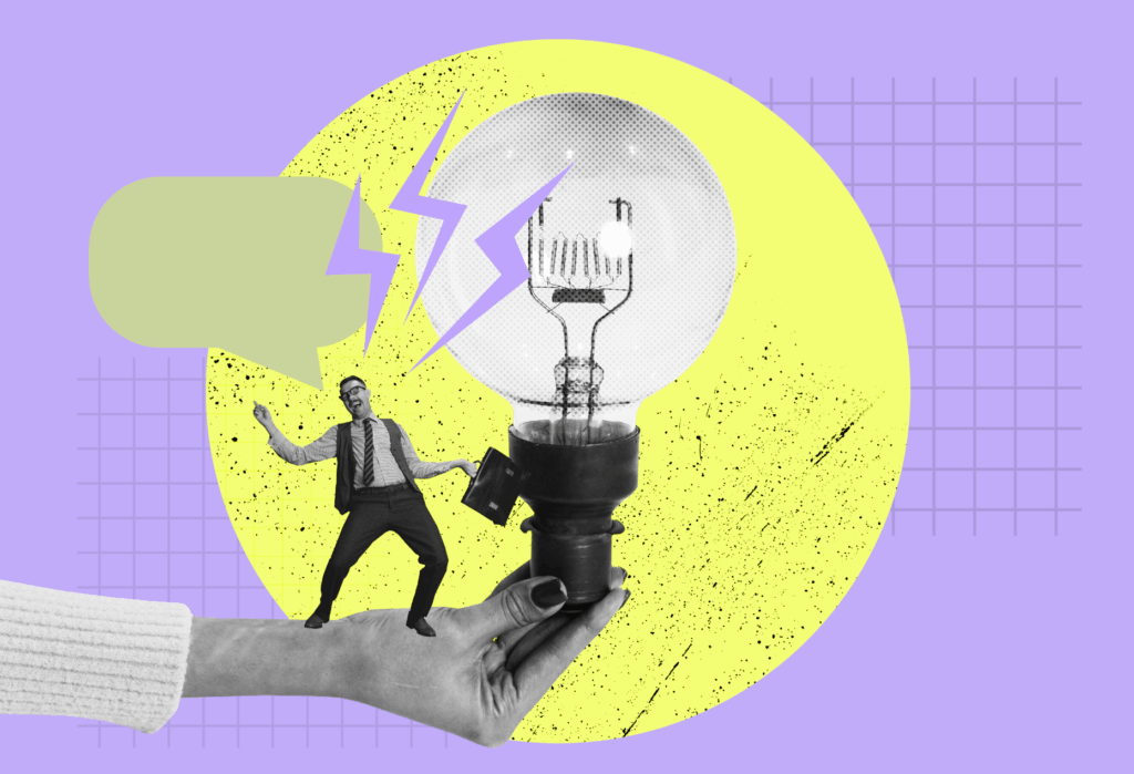 Glühbirne die neue Ideen symbolisieren soll